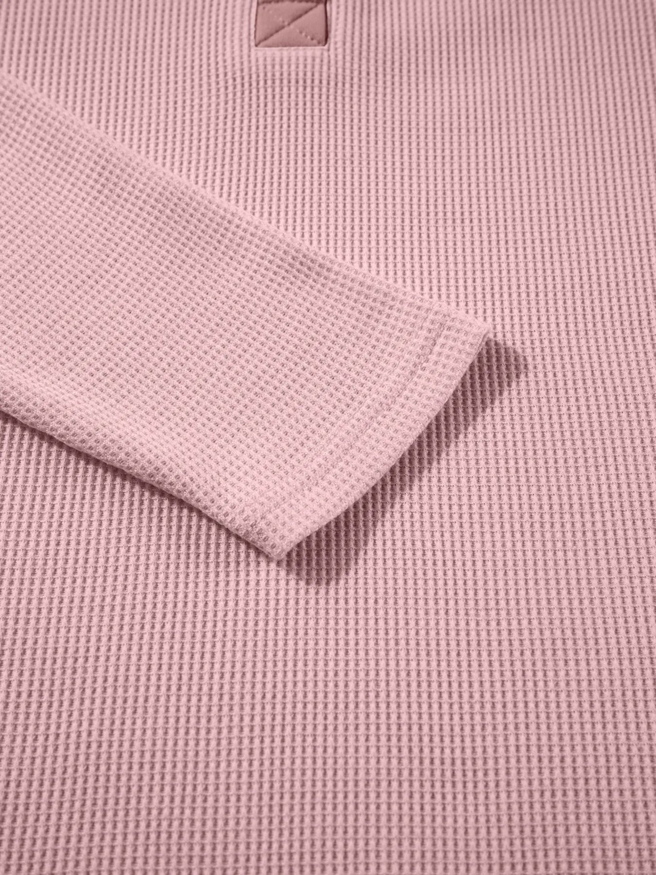 Long Sleeve Thermal Knit Polo Top