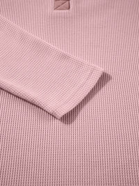 Long Sleeve Thermal Knit Polo Top