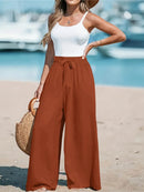 Full Size Drawstring Waist Wide Leg Pants Plus Size - Store 42