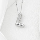 Copper Bubble Letter Pendant Necklace Style L One Size