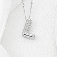 Copper Bubble Letter Pendant Necklace Style L One Size
