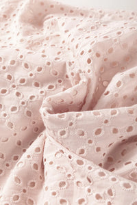 Embroidered Eyelets Ruffled Hem Sleeveless Mini Dress