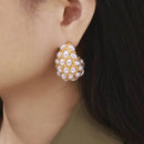 Elegant 18K Gold-Plated Titanium Steel Imitation Pearl Earrings - 1.3 in Stylish Accessory - Store 42