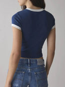 Trendsi Graphic Round Neck Short Sleeve T-Shirt - Slightly Stretchy, Opaque Fabric, 95% Polyester - Store 42