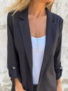 Full Size Lapel Collar Long Sleeve Blazer Plus Size - Store 42