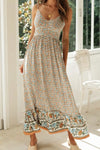 Printed Maxi Cami Dress Tan