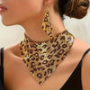 Leopard Necklace and Earrings Jewelry Set Leopard One Size