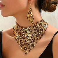 Leopard Necklace and Earrings Jewelry Set Leopard One Size