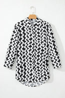 Button Down Contrast Striped Cover-Up