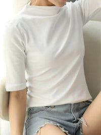 Men's Solid Color Short Sleeve T-Shirt - 100% Polyester, Slightly Stretchy, Imported - Store 42