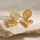 18K Gold-Plated Stainless Steel Heart Earrings - Elegant and Stylish Jewelry - Store 42