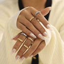 18K Gold-Plated Stainless Steel Zircon Ring - Elegant Inlaid Design for Stylish Wear - Store 42