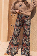 Bohemian Plus Size Printed Wide Leg Maxi Pants for Beach & Tropical Styles - Store 42