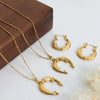 Gold Dolphin Jewelry Set with Necklace and Earrings Gold One Size