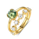 1 Carat Moissanite 925 Sterling Silver 2pcs Ring Set - Store 42