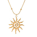 18K Gold-Plated Celestial Sun Pendant Necklace with Radiant Design - Hypoallergenic & Tarnish-Resistant - Store 42