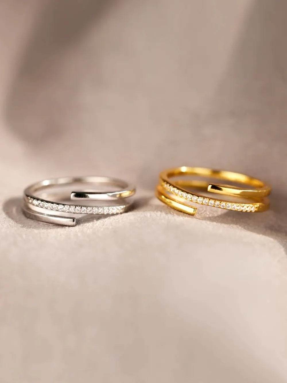 18K Gold-Plated 925 Sterling Silver Inlaid Zircon Ring with Elegant Design – Exquisite Jewelry Gift