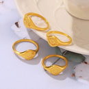 Elegantly Crafted 18K Gold-Plated Sun Ring in Durable Titanium Steel - Stylish Jewelry Piece - Store 42