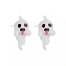 Halloween Ghost and Pumpkin Dangle Earrings