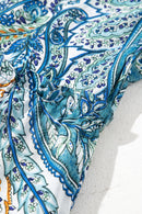 Paisley Floral V Neck Short Sleeve Mini Dress