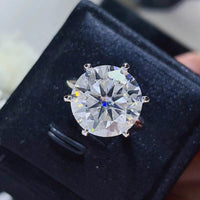 10 Carat Moissanite Ring in 925 Sterling Silver - Elegant Platinum-Plated Design - Store 42