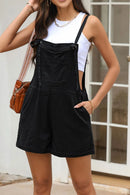 Square Neck Denim Overalls with Pockets