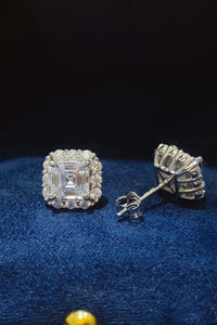 2 Carat Moissanite 925 Sterling Silver Stud Earrings Silver One Size