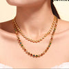 18K Gold-Plated Zircon Necklace Transparent One Size