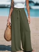 Full Size Drawstring Waist Wide Leg Pants Plus Size - Store 42