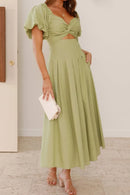 Sweetheart Neck Puff Sleeve Dress