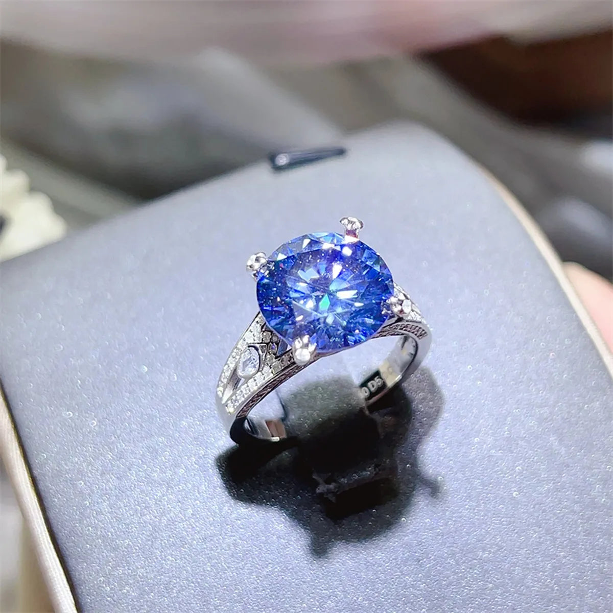 5 Carat Moissanite Ring in 925 Sterling Silver with Zircon Accents – Elegant Designer Jewelry