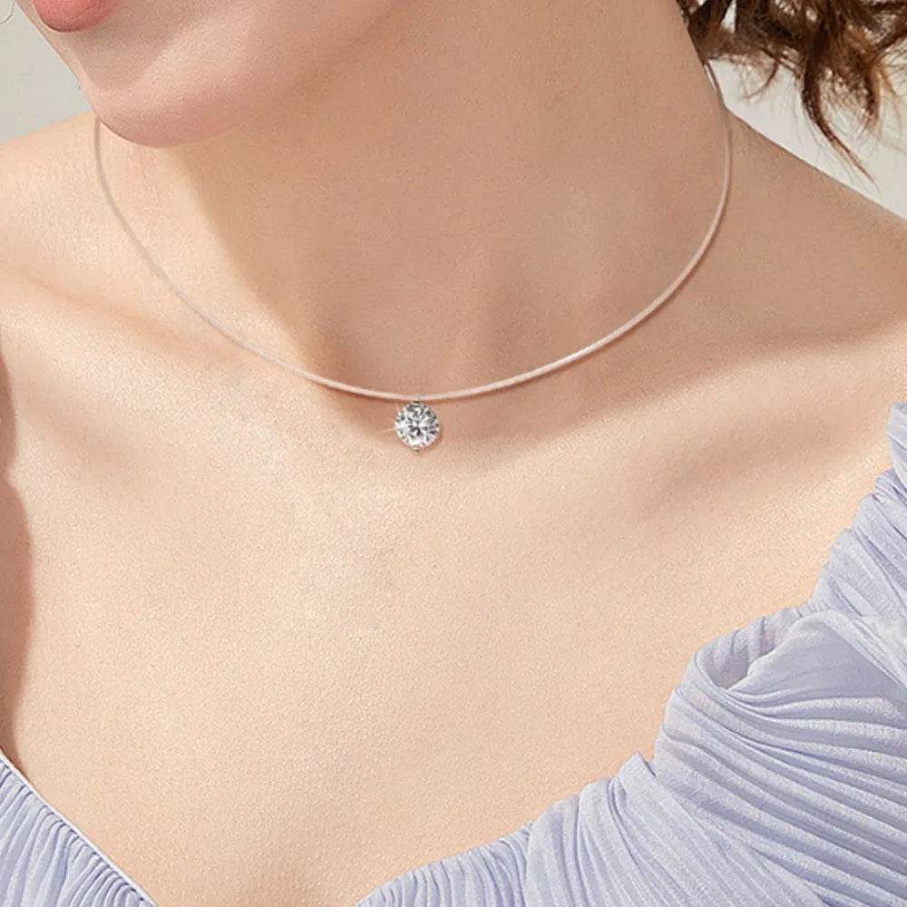 1 Carat D Color Round Moissanite Necklace in 925 Sterling Silver - Perfect Gift for Her - Store 42