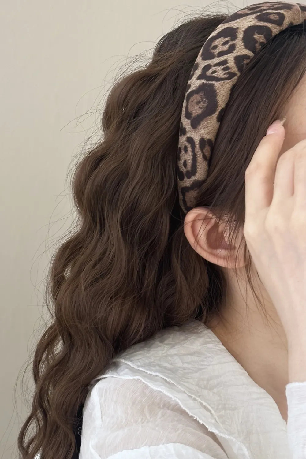 Leopard Print Wide Headband - 1-Piece Polyester Accessory for Stylish Hair Management