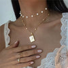 18K Gold-Plated Star Moon Zircon Lock Necklace Gold onesize