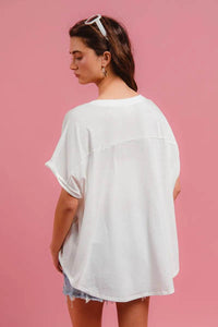 BiBi Solid Terry With Fourth Of July Theme Patched Top - Store 42