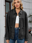 Washed Oversized Button Down Denim Jacket