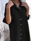 Full Size Casual Linen Button-Down Shirt Dress Plus Size - Store 42