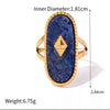 18K Gold-Plated Natural Stone Ring style B One Size