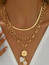 18K Gold-Plated Stainless Steel Layered Necklace with Rhinestones – Elegant and Durable Jewelry - Store 42