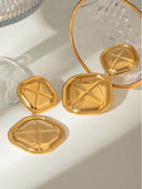 Elegant 18K Gold-Plated Stainless Steel Square Earrings - Stylish and Durable Design - Store 42