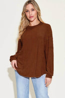 Basic Bae Full Size Ribbed Round Neck Long Sleeve T-Shirt - Store 42