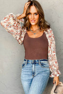 Scoop Neck Printed Flounce Sleeve Bodysuit - Store 42