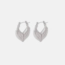 Elegant 18K Gold-Plated Titanium Steel Leaf Shape Earrings - Lightweight & Chic Design - Store 42