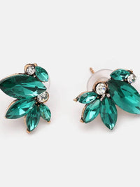 Elegant Alloy Rhinestone Flower Stud Earrings - Imported One Size, Perfect for Any Occasion - Store 42
