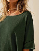 Oversized Round Neck Drop-Shoulder T-Shirt