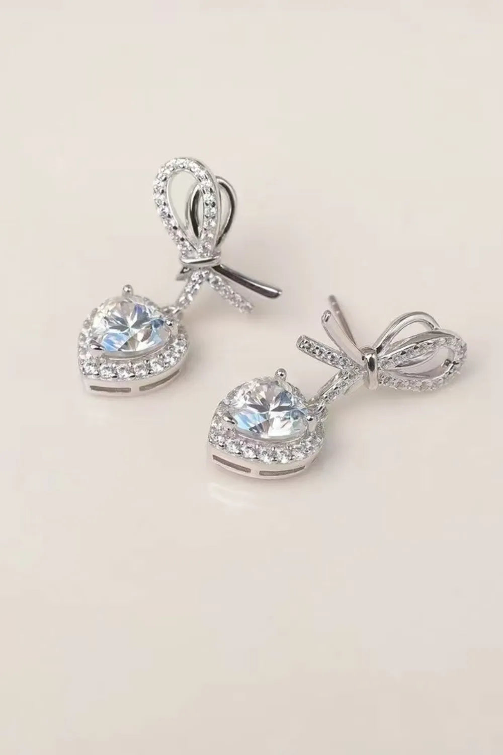 2 Carat Moissanite 925 Sterling Silver Heart Earrings