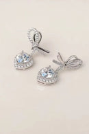 2 Carat Moissanite 925 Sterling Silver Heart Earrings