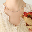 Elegant 18K Gold-Plated Titanium Steel Charm Necklace - 15.7 Inch Adjustable Length - Store 42