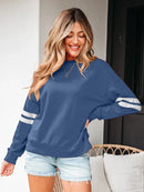 Stripe Round Neck Long Sleeve Sweatshirt