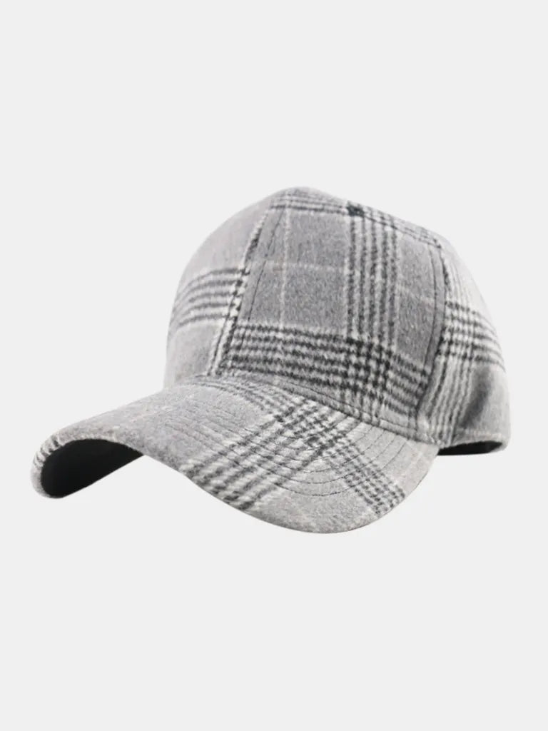 Plaid Cotton Adjustable Baseball Cap for Stylish Outdoor Looks - Fits 22.04 to 23.62 Inches